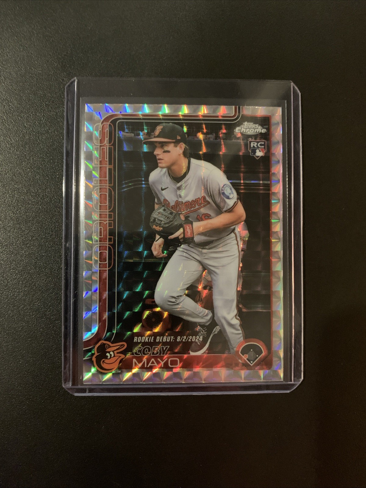 2025 TOPPS CHROME UPDATE #USC94 Coby Mayo RC Debut Geometric Refractor Orioles