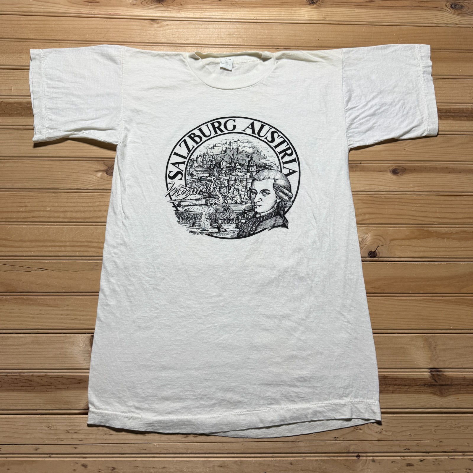 Vintage 90s Mozart Salzburg Austria Classical Music Souvenir Shirt Youth Size XL