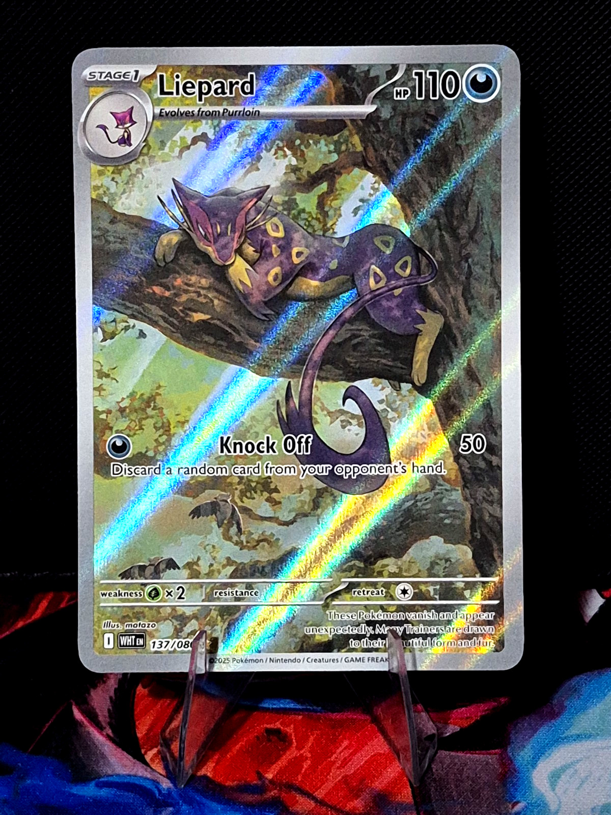 Pokemon TCG - Liepard 137/086 - White Flare - Holo Rare GREAT CENTERING