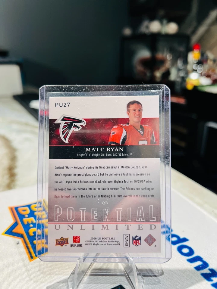 2008 Upper Deck - Potential Unlimited Matt Ryan #PU27 (RC) ATLANTA FALCONS - Image 2 of 2