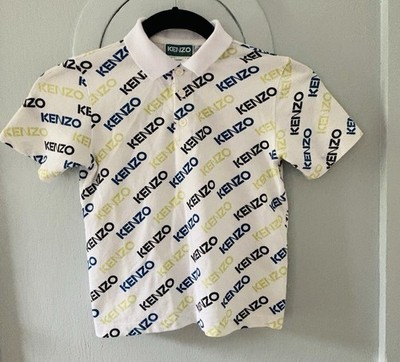 Boys Kenzo Paris white Henley Polo tshirt size 4T