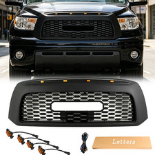 Black Front Grille For Tundra 2007 2008 2009 Trd Style With Led Light Abs Emblem