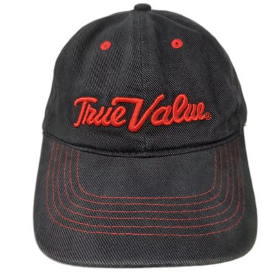 OSI True Value Logo Baseball Cap Hat Black Red Embroidered Strapback OS Cotton