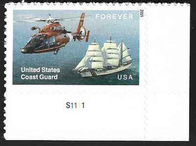Sc#5008 49c United States Coast Guard 2015 MNHOG S/A Forever with LR plate #)