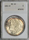1881-O Morgan Dollar  MS63 Old ANACS ANA Genie 1.0 Holder Toned! #2FXU
