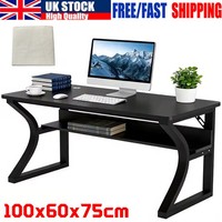 Gaming Desk Computer Desk Writing Table Home Office Workstation W/ Storage Shelf