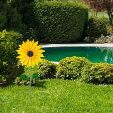 Sunflower Wind Spinner - Large Outdoor Garden Decor for Yard, Patio, Lawn