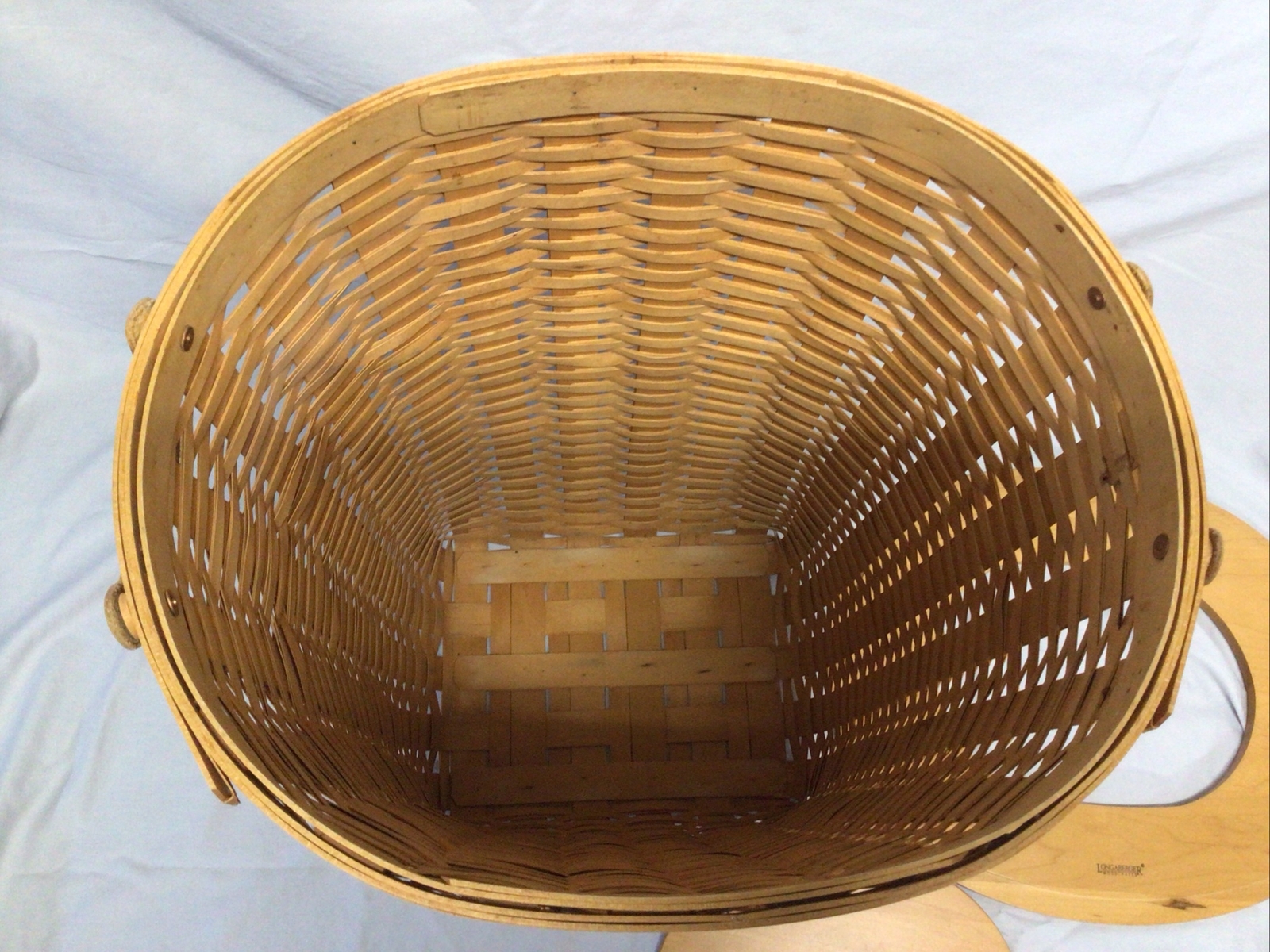 Rare Longaberger Extra Large Oval Waste Basket W/ Lid. *NO PLASTIC