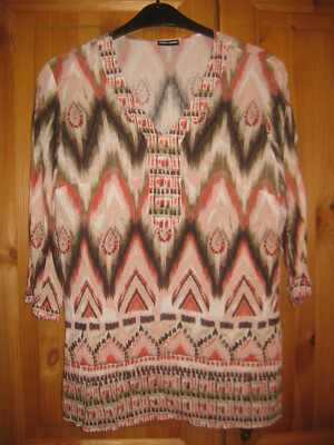 Gerry Weber Damen Shirt/Tunika Gr.40/42 gemustert getragen süß 3/4 Arm