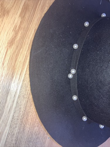 The Hats Company by Filippo Catarzi Made in Italy 100 % Wolle schwarz mit Perlen - Bild 7 von 10