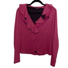 Angora Sweater Womens Medium Wool Cardigan Feminine Artsy Preppy Pink J Peterman