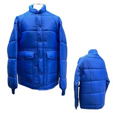 Vintage 70s HORIZON SPORTSWEAR Unisex M Puffer Jacket Coat Pockets USA BLUE NOS