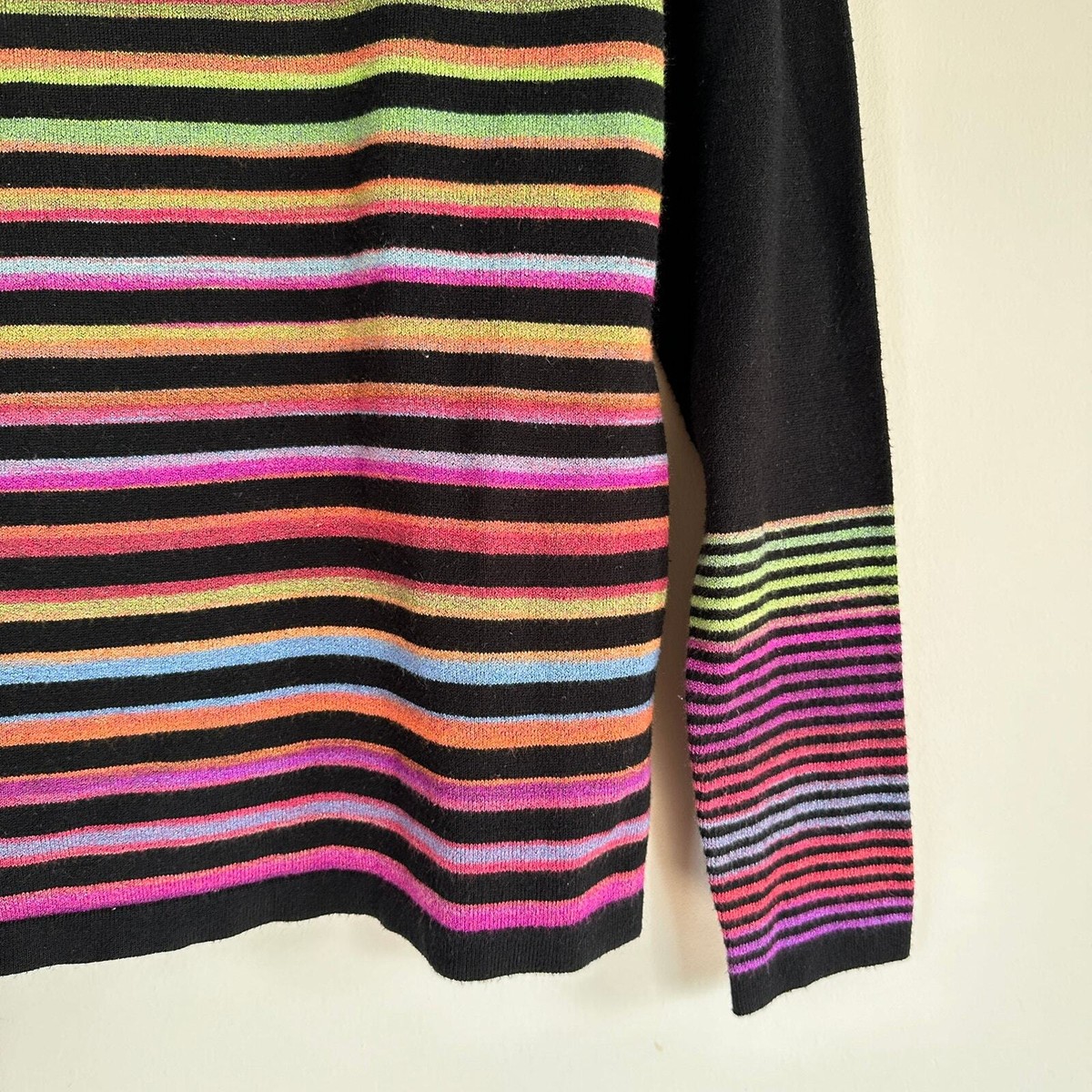 Used Womens 70s-80s Unknown Mock Neck Rainbow Stripe Knit Size L 相当 古着 Vintage 70's Rainbow Turtleneck Sweater | Urban Outfitters