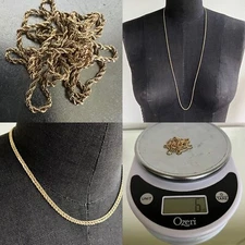 6gr Solid 14k Gold Twisted Rope Double Strand Sautoir or Choker Necklace 28.5"