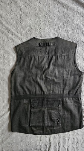 Vtg. Mens Sasson Canvas Cargo Vest Blk.sz L* - Picture 2 of 7