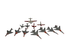 Lot of 12 Mini Plastic Airplane Jets 1" & 1 1/2 inches