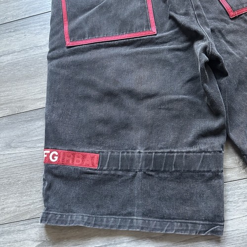 Vintage Y2K Marithe Francois Girbaud Baggy Jorts Jeans Shorts Gr. 40 schwarz rot - Bild 5 von 22