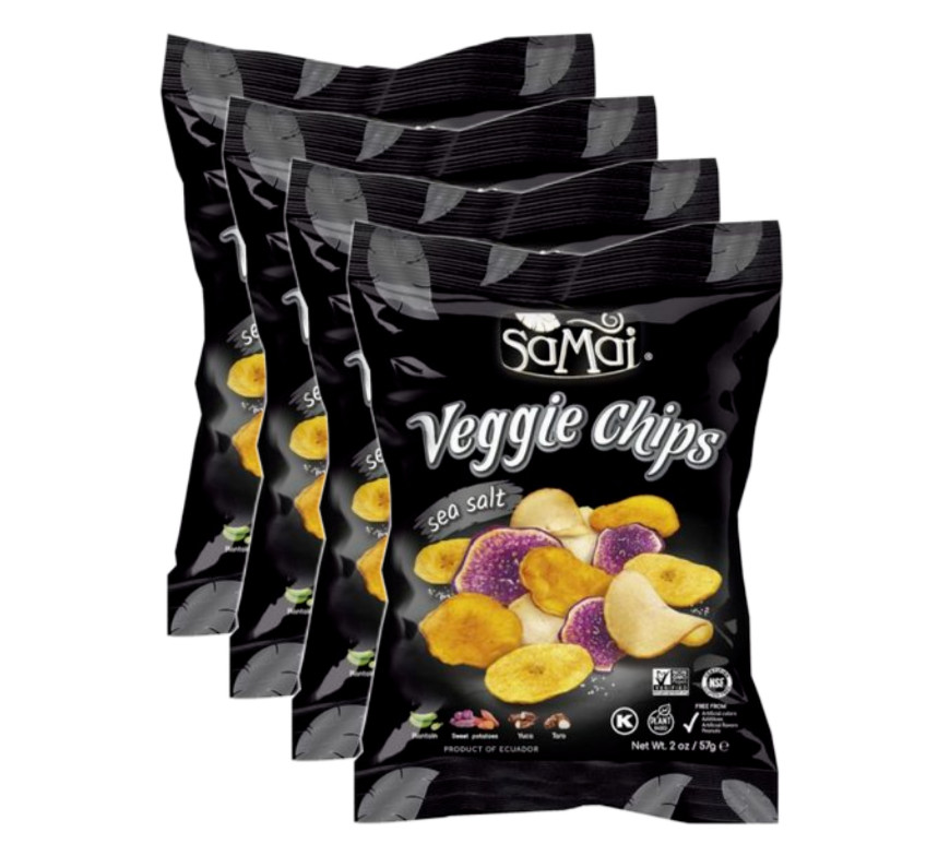 4 x 57g Veggie Gemüse Chips Cassava Kochbananen Süßkartoffel Malanga Glutenfrei