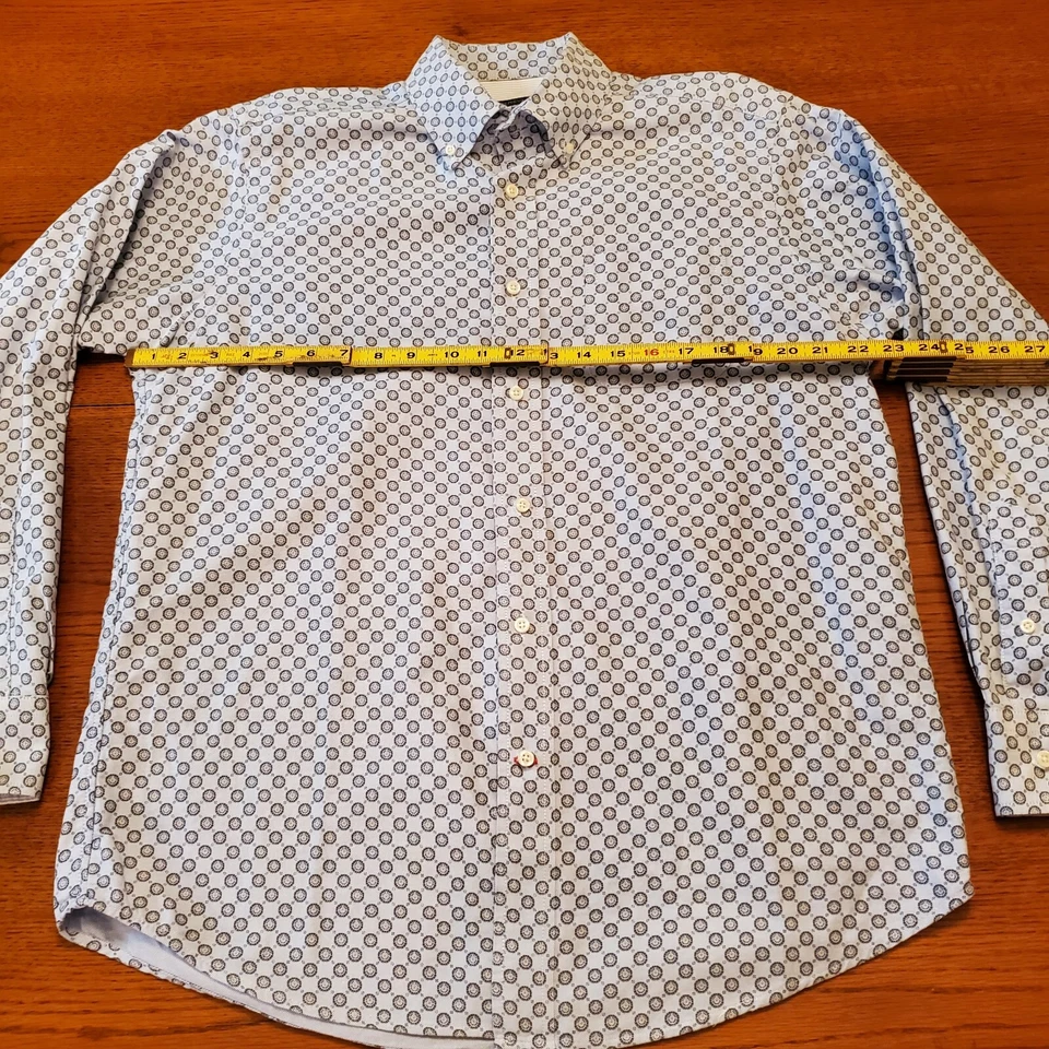 Daniel Cremieux Men's Blue Geometric Casual Long Sleeve Shirt Size Medium  - Image 3 of 4