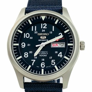 Seiko 5 Sports Automatic Military Blue Canvas Mens Watch SNZG11K1 RRP £199  | eBay