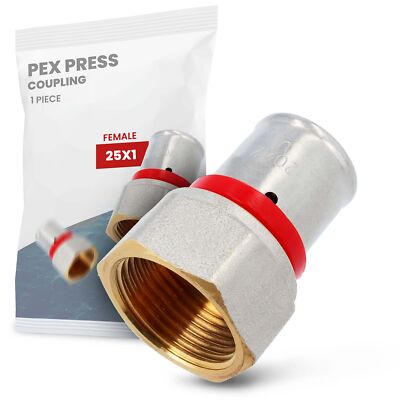 PEX Pressfitting Kupplung 25 x 1'' IG Sanitärinstallation Verbundrohr Fitting