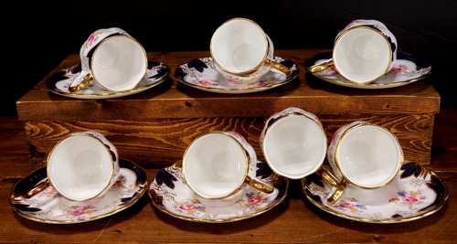 Royal Albert Crown China ESPRESSO Coffee Pot + 6 Demitasse Cups + Saucers 6513d - Picture 13 of 20
