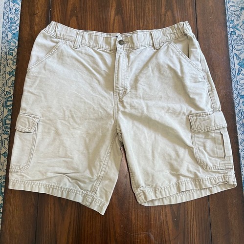 Wolverine Flat Front Khaki Cargo Shorts Men's Size 38" Waist 9" Inseam
