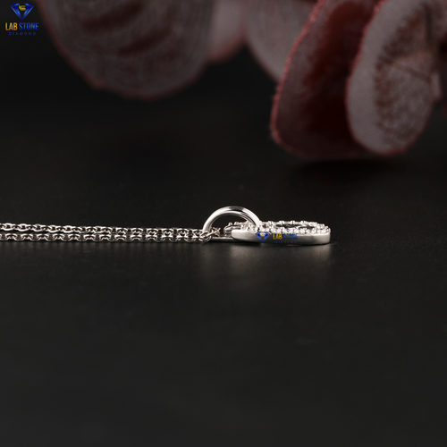 0.153 TCW Round Brilliant Cut Moissanite Diamond Pendant 10K White Gold Labstone - Picture 3 of 4