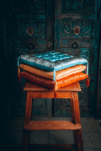 Indische Sitzpuff Sitzkissen Bodenkissen Yogakissen Orientalisches Kissen Indien - Bild 34 von 85