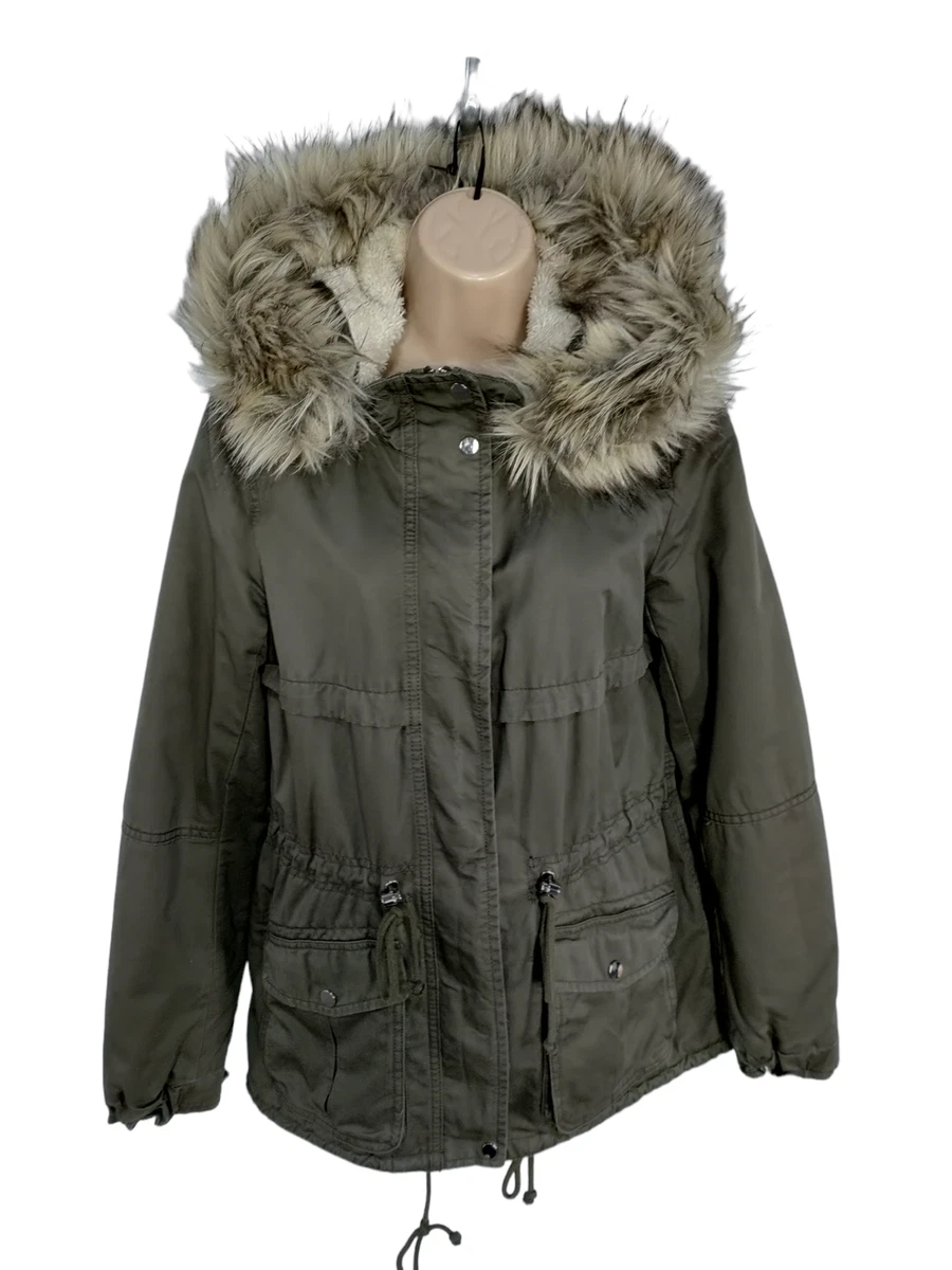 H&m fur hood shop coat