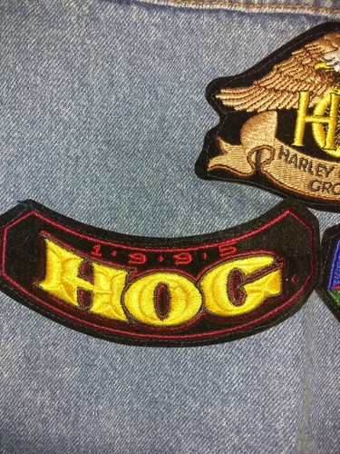 Harley Davidson Vest Patches and Pins Ladies Of Harley on Jordache Denim Vest - Picture 6 of 11