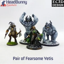 Fearsome Yetis (x2) UNPAINTED Miniature Fantasy EC3D Wargames DnD Miniature RPG