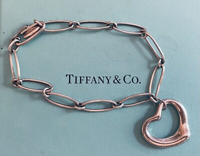 TIFFANY & Co. Heart Silver Paperclip Vintage Bracelet 10grams 7