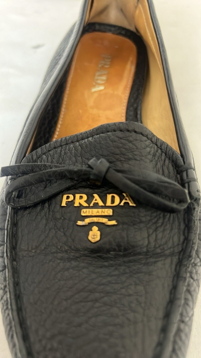 Prada Cross Grain Leather Black Loafers. Sz 5.5 36 | eBay Prada Cross Grain Leather Black Loafers. Sz 5.5 36 | eBay