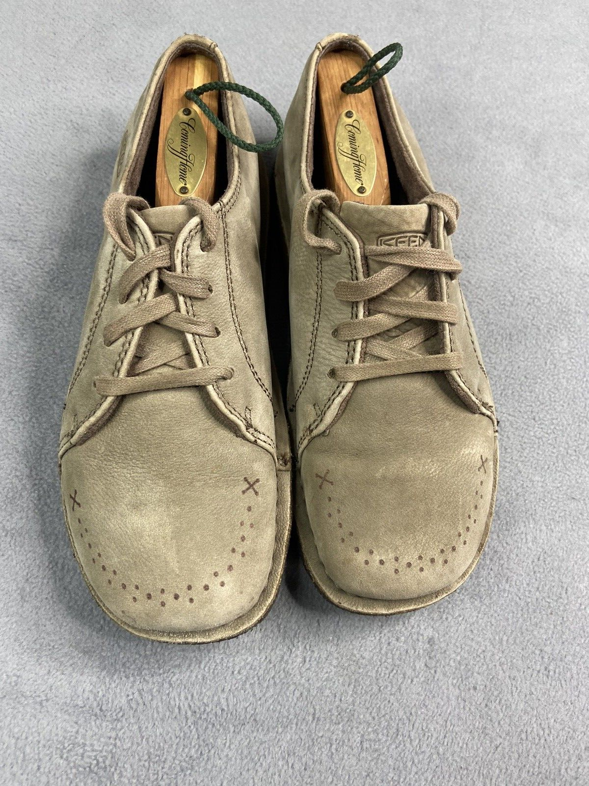 SAOLA Keen Shoes Mocassini Donna 7 Marrone Nubuck Sierra Oxford Stringate Suola in Gomma