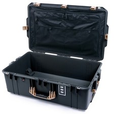 Graphite  Tan Pelican 1595 Air case with combo lid pouch  empty bottom.