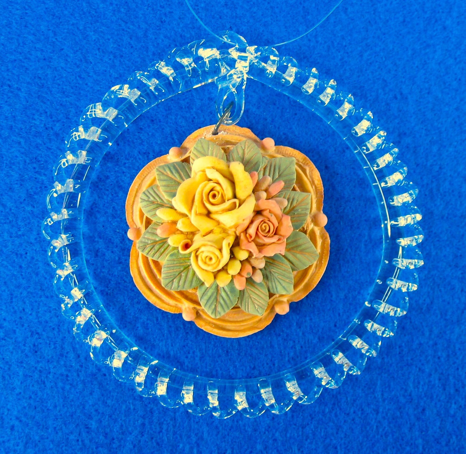 Silvestri Floral Medallion Spun Glass Wreath Christmas Ornament