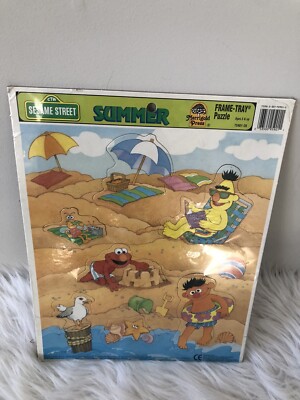 VINTAGE 1991 Sesame Street Seasons Frame Tray Puzzle Summer Sealed New ...