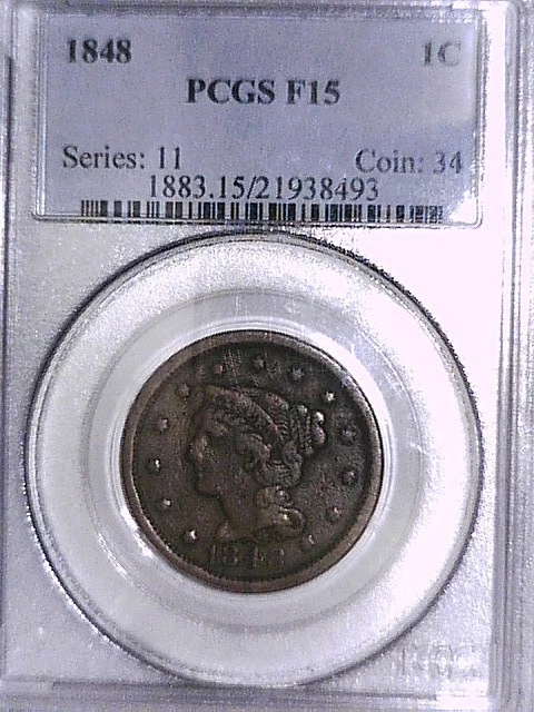 1848 Large Cent PCGS VF 20 27870912 Video - Image 3 of 4