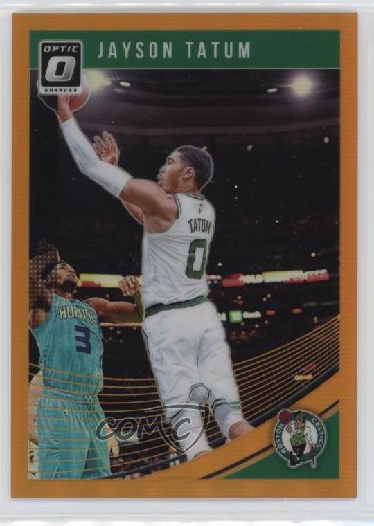 2018-19 Panini Donruss Optic Orange Prizm 129/199 Jayson Tatum #76 gb9