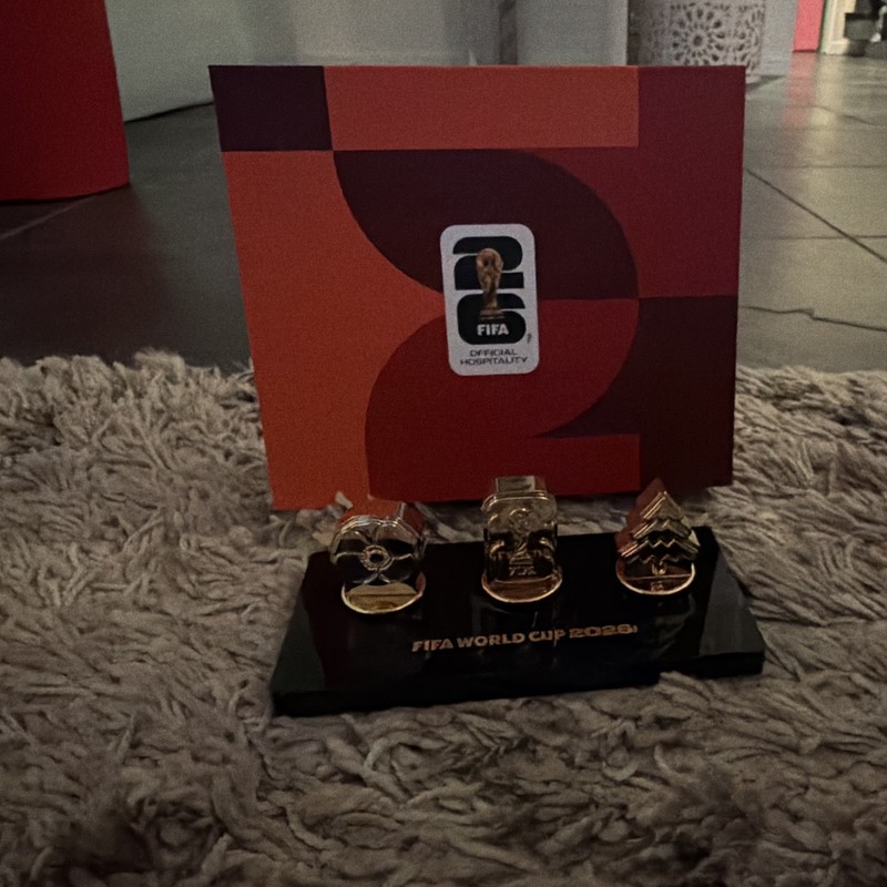 FIFA World Cup 2026 Official Hospitality 3-Pin Set w/ Stand & Box Gold/Black
