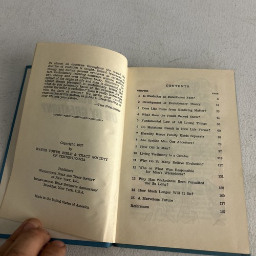 Watch Tower Bible Did Man Get Here By Evolution Or Creation Jehovah Witness HC - Imagen 7 de 8