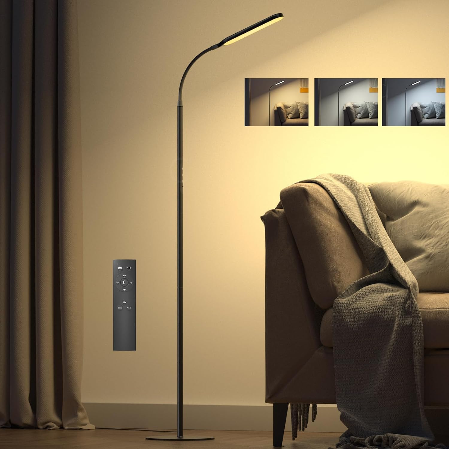 Lampada Da Terra LED Dimmerabile170Cm Lampada Da Pavimento 3000-4000-6000K Touch