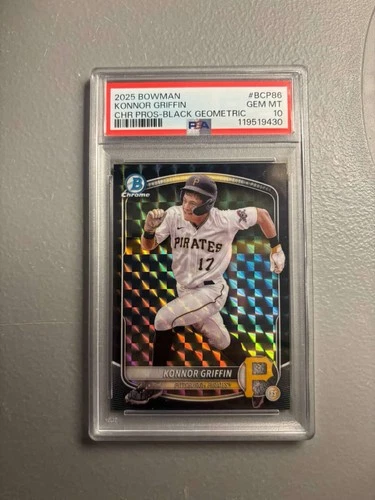 Konnor Griffin 2025 Bowman Chrome Black Geometric Refractor /10 PSA 10