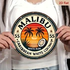 Vintage Tin Metal Sign Malibu Caribbean White Rum Coconut 8x8