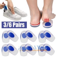 LOT Gel Heel Cup Plantar Fasciitis Insert Silicone Pads For Bone Spurs Pain NEW