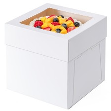 5 Pack Cake Boxes 12 Inch, 12x12x8 Inches Tall 10x10x8 inches, White
