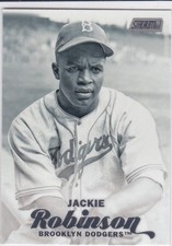 JACKIE ROBINSON Brooklyn Dodgers Topps Stadium Club BLACK & WHITE Baseball Card