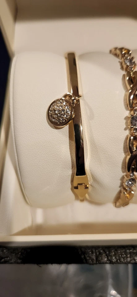 Juego de 2 pulseras de cristal de Swarovski Anne Klein SIN RELOJ - AK /1868GBST - NOB Foto 2 de 4