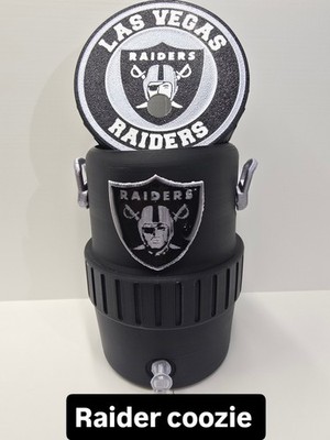 Las Vegas Raiders NFL Football Black & Silver Can Cooler Coozie Beverage Holder